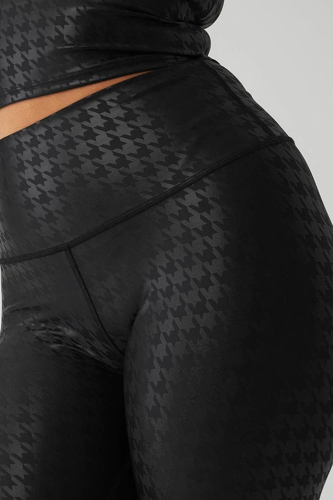 商品Alo|Airlift High-Waist Glimmer Houndstooth Legging - Black,价格¥847,第4张图片详细描述