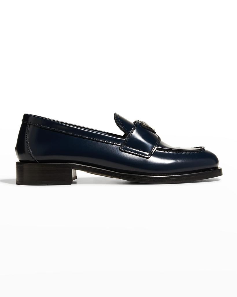商品Prada|Calfskin Logo Flat Loafers,价格¥8047,第1张图片