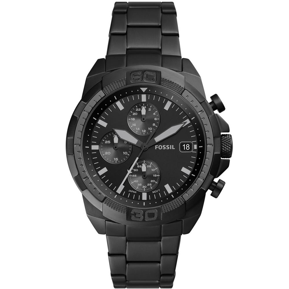 Men's Bronson Chronograph Black Stainless Steel Bracelet Watch 44mm商品第1张图片规格展示