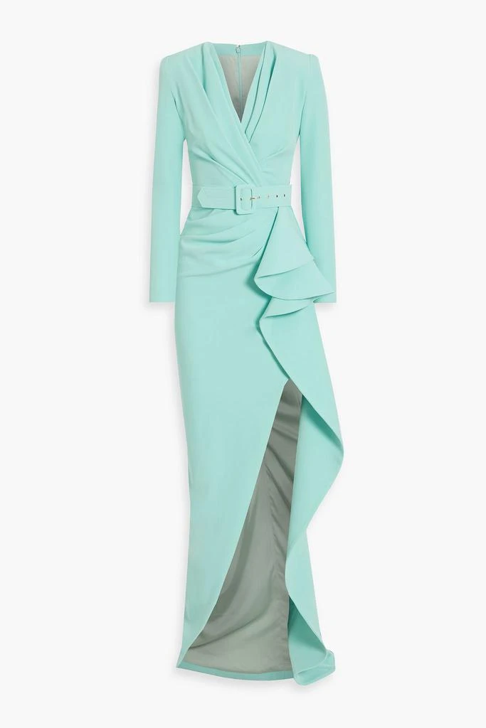 商品RHEA COSTA|Belted draped crepe gown,价格¥4542,第1张图片