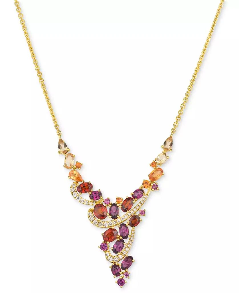 商品Le Vian|Multi-Gemstone (5-1/8 ct. t.w.) & Vanilla Diamond (1/3 ct. t.w.) Statement Necklace in 14k Gold, 19" + 2" extender,价格¥16736,第1张图片