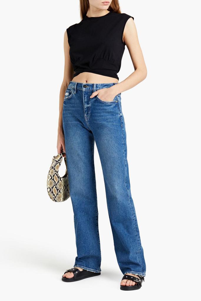 Le Jane distressed high-rise straight-leg jeans商品第4张图片规格展示