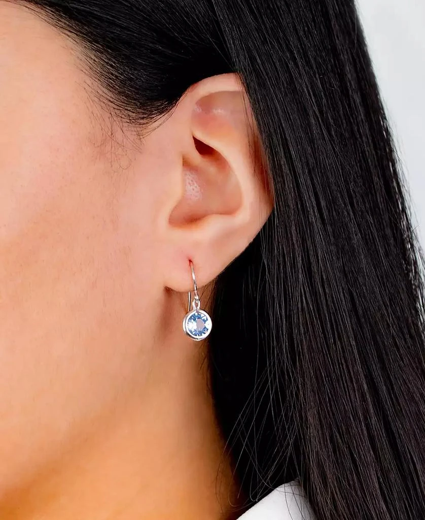 商品Giani Bernini|Fine Crystal 6mm Bezel Drop Earrings in Sterling Silver,价格¥294,第2张图片详细描述