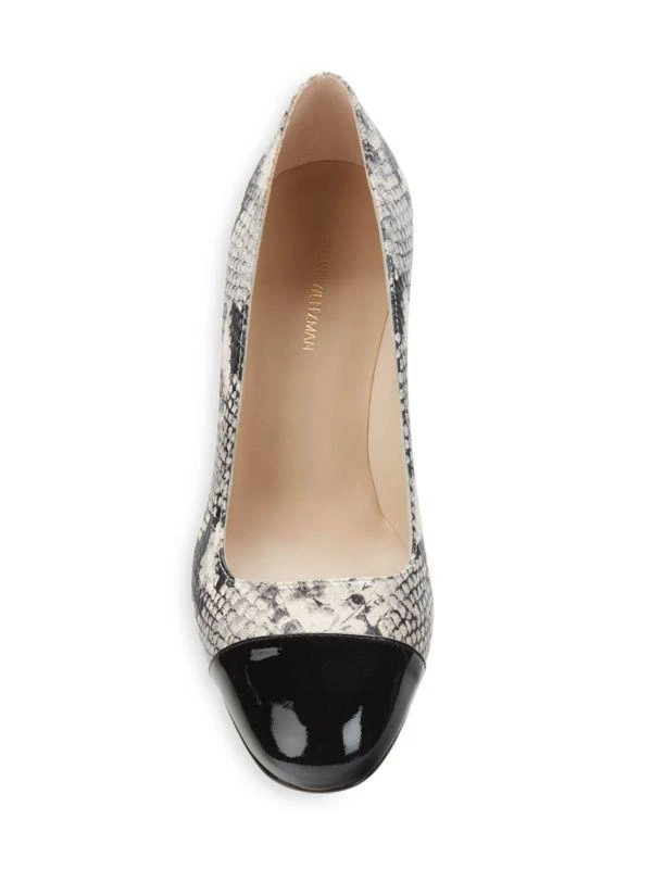 商品Stuart Weitzman|57MM Milla Snake Embossed Leather Pumps,价格¥2111,第5张图片详细描述