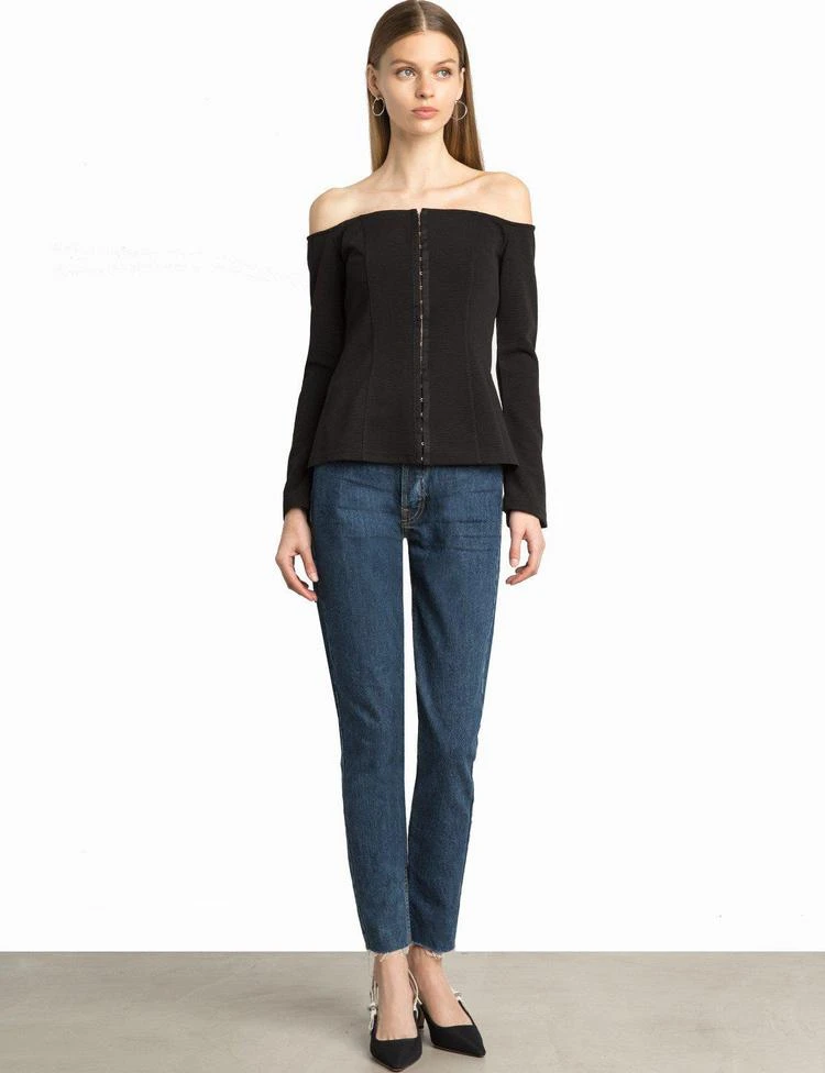 商品Pixie Market|Black Corset Off The Shoulder Top,价格¥319,第4张图片详细描述