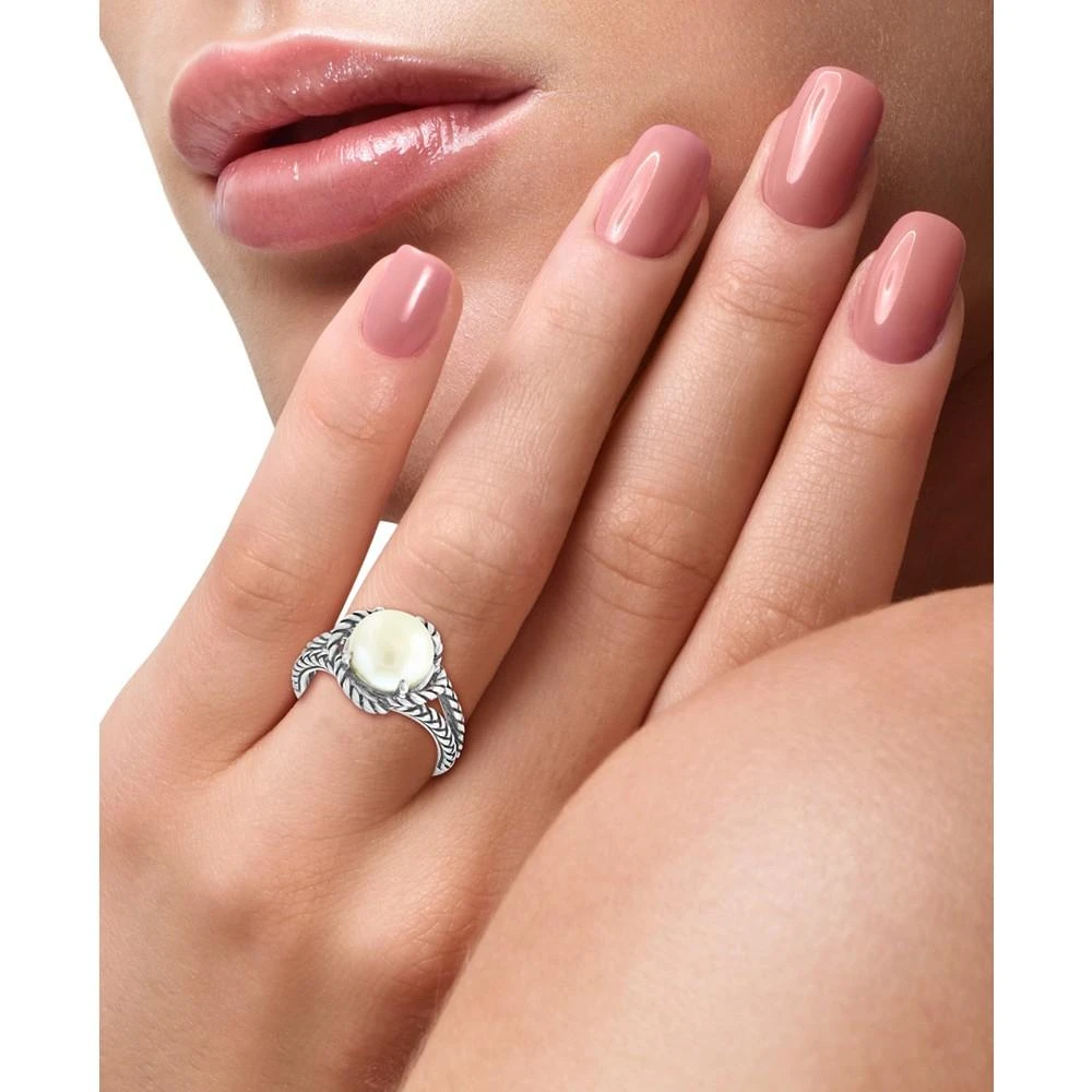 商品Effy|EFFY® Freshwater Pearl (9mm) Rope-Style Ring in Sterling Silver,价格¥669,第2张图片详细描述