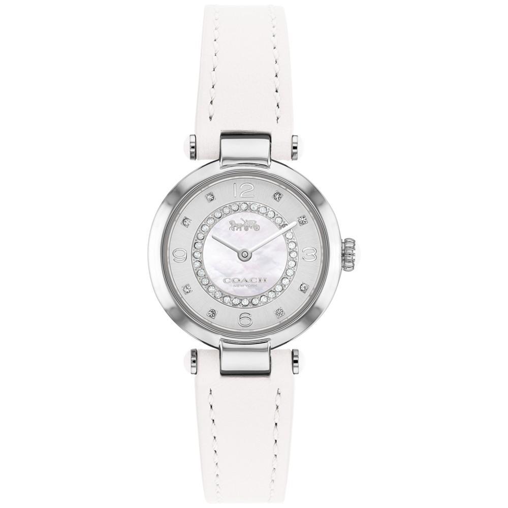 商品Coach|Women's Cary White Leather Strap Watch 26mm,价格¥1397,第1张图片
