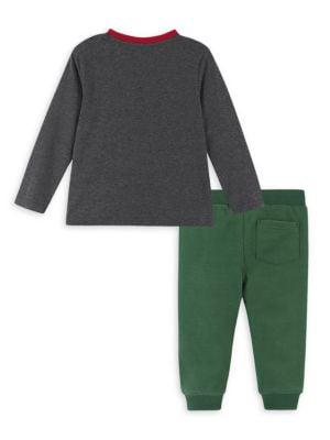 Little Boy's & Boys' Dino & Firetruck Sweater & Joggers Set商品第2张图片规格展示