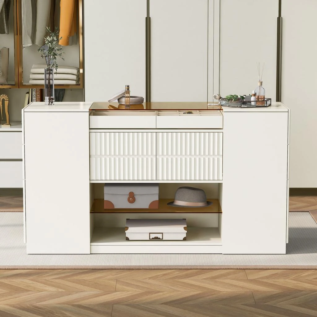 商品Streamdale Furniture|Streamdale Modern Luxury Island Vanity & Storage Cabinet Elegance Meets Functionality,价格¥4490,第5张图片详细描述