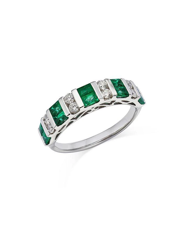 商品Bloomingdale's|Emerald & Diamond Band in 14K White Gold - 100% Exclusive,价格¥19434,第1张图片