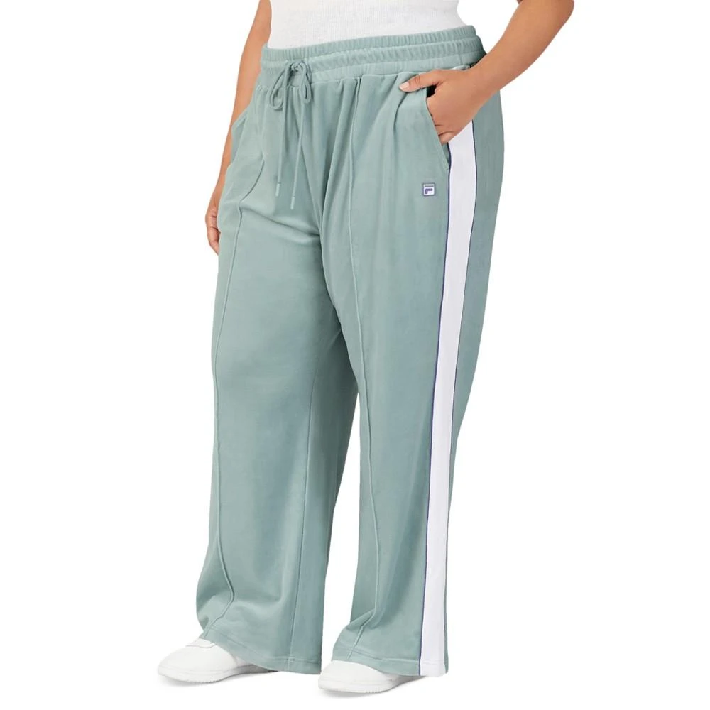 商品Fila|Plus Size Valery Mid-Rise Drawstring Velour Pants,价格¥78,第3张图片详细描述