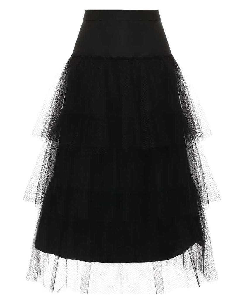 Ladies Black Tiered Tulle A-line Skirt商品第3张图片规格展示