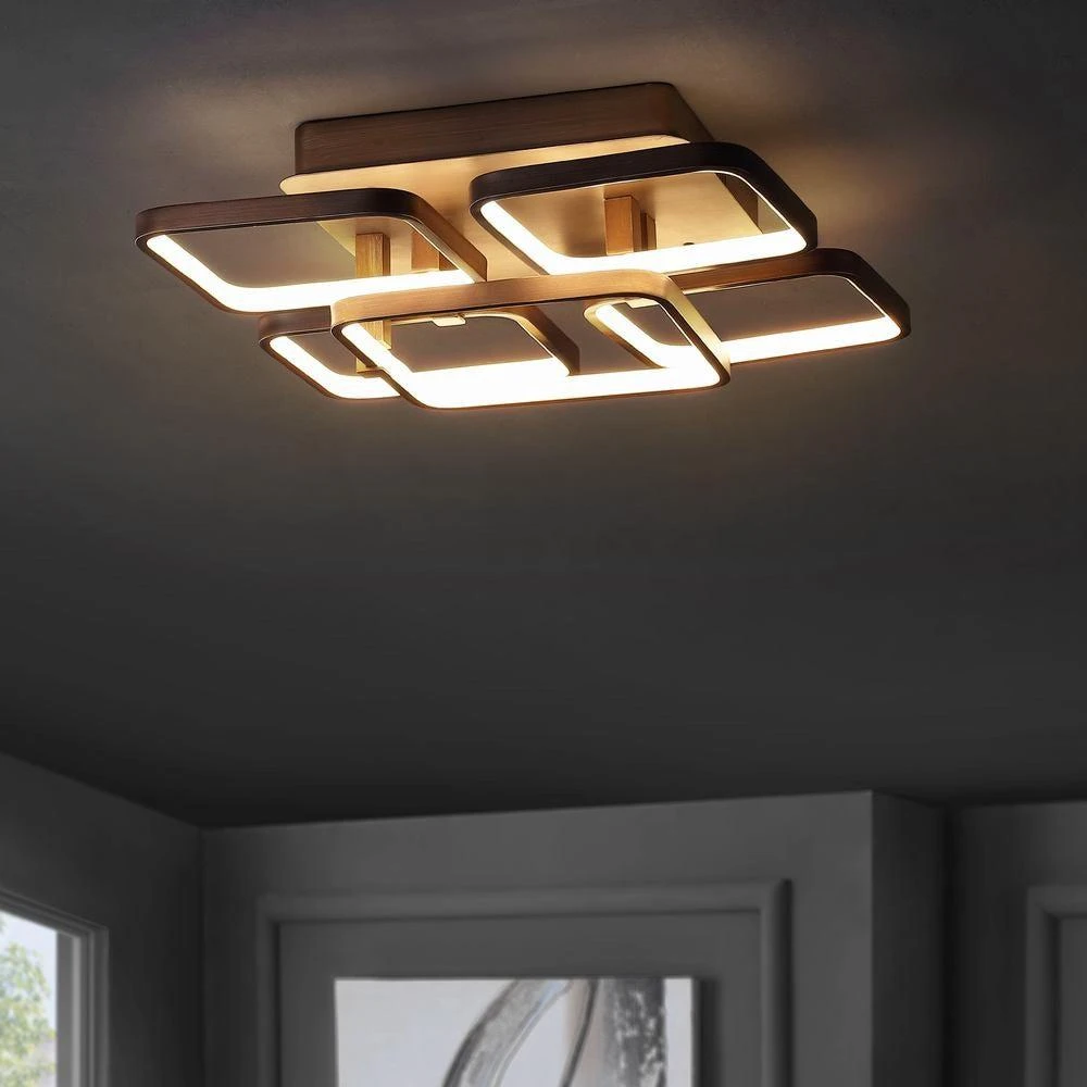 商品JONATHAN Y|Sebastian 17.5" Integrated LED Metal Flush Mount Ceiling Light,价格¥2253,第3张图片详细描述