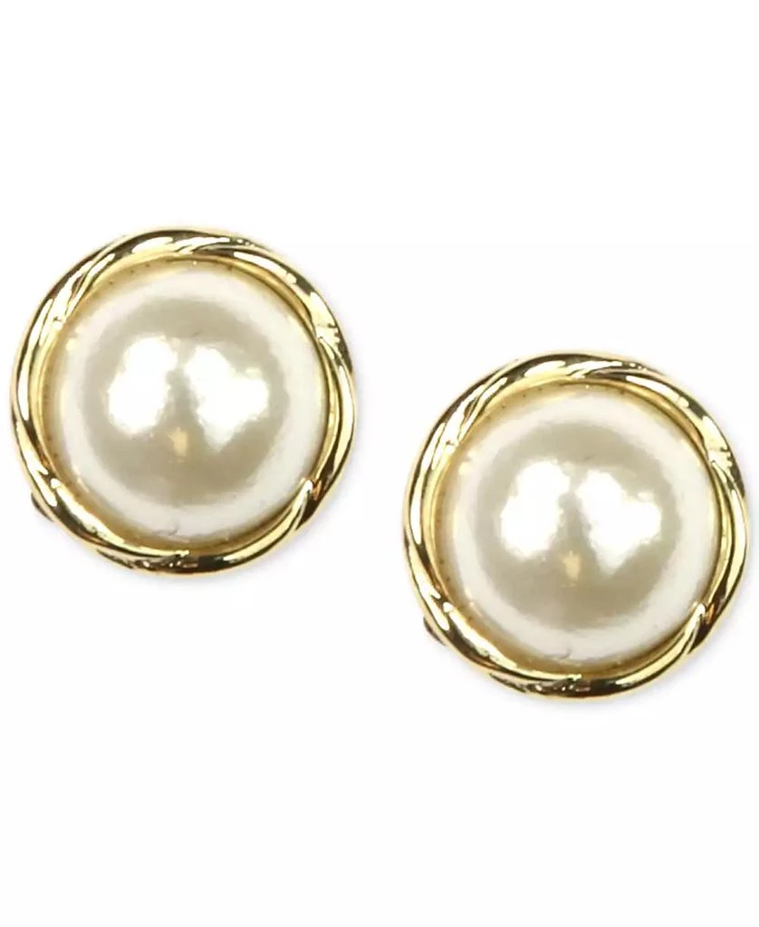 商品Anne Klein|Gold-Tone Glass Pearl Twist Stud Earrings,价格¥63,第1张图片