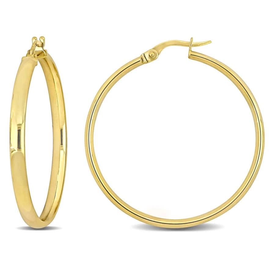 商品Amour|35mm Flat Edge Hoop Earrings In 14K Yellow Gold (3.5mm Wide),价格¥1708,第1张图片