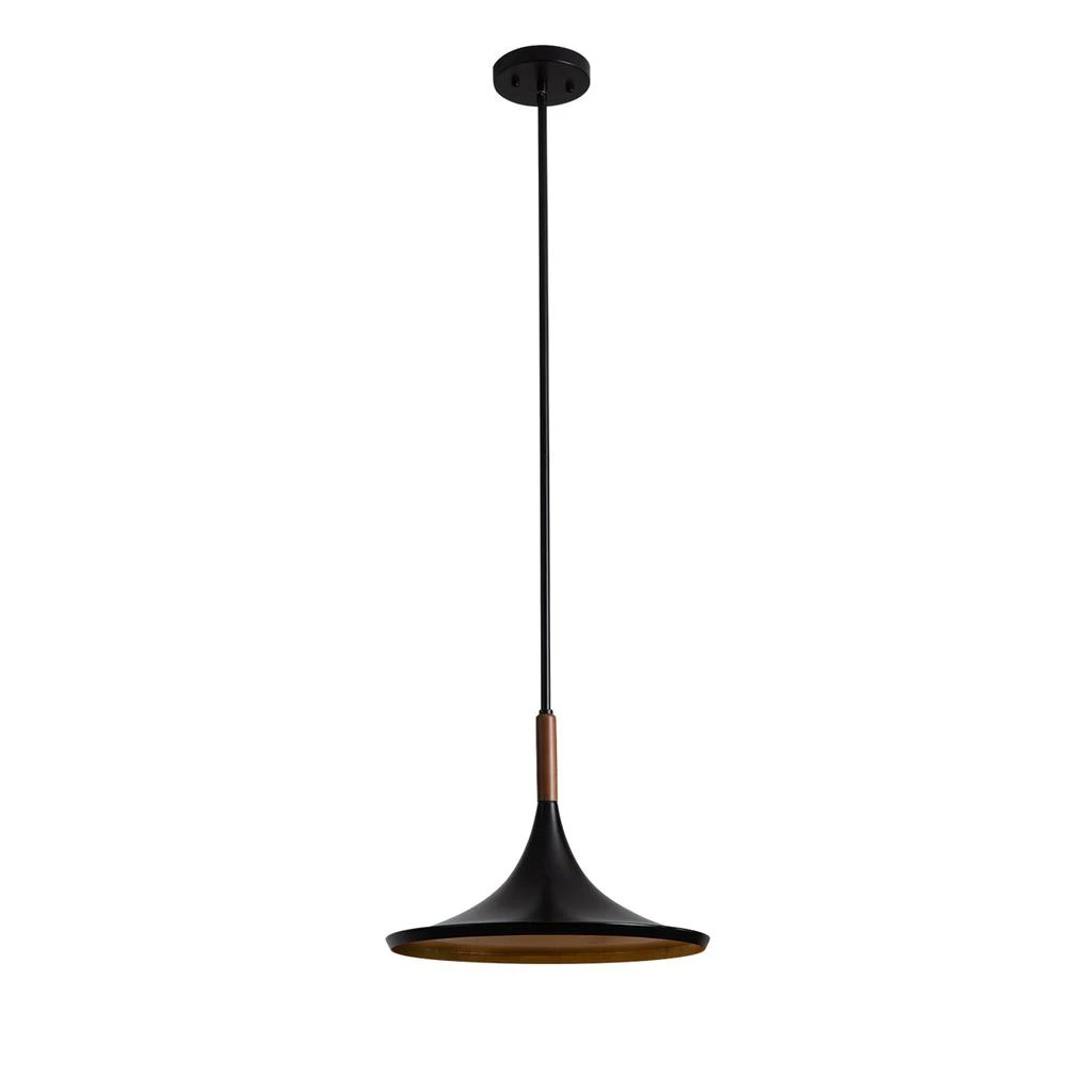 商品Nova of California|Lodi Pendant Light Small - Matte Black, Walnut,价格¥2352,第3张图片详细描述