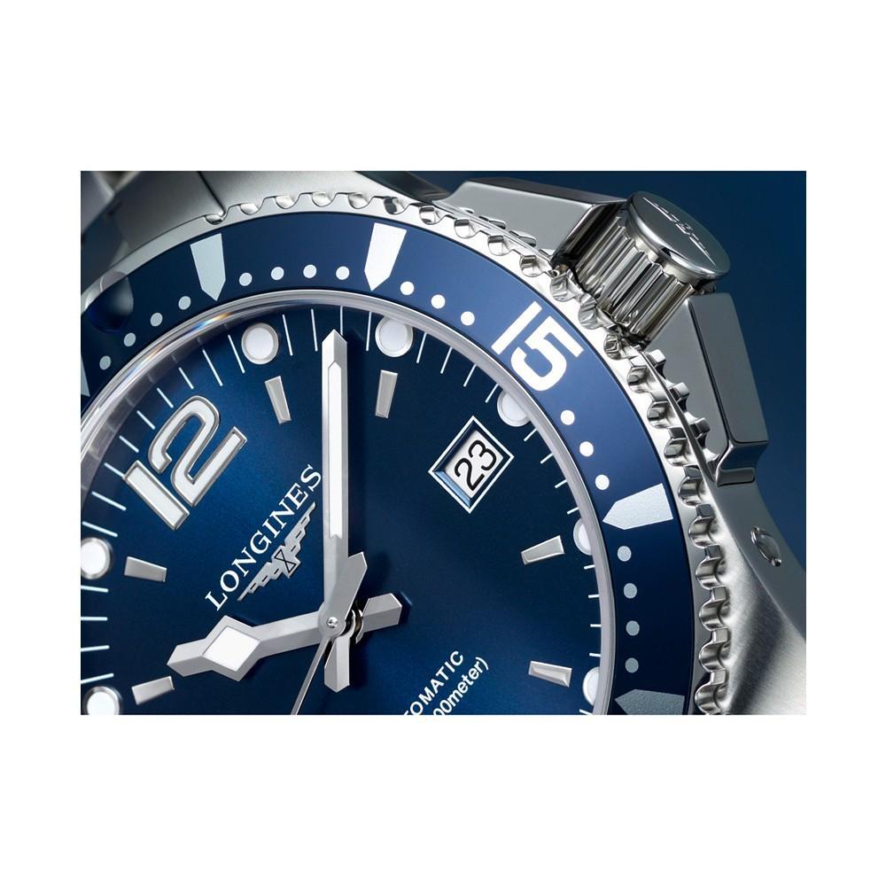 商品Longines|Men's Swiss Automatic HydroConquest Stainless Steel Bracelet Watch 41mm,价格¥9796,第6张图片详细描述