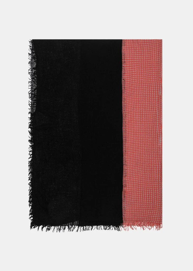 商品YOHJI YAMAMOTO|YOHJI YAMAMOTO Black & Red Two-Tone Needle Punch Scarf,价格¥2363,第1张图片