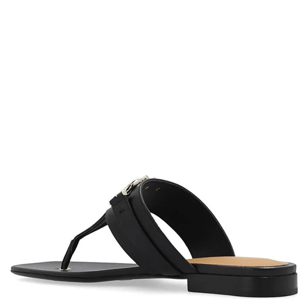 商品Salvatore Ferragamo|Salvatore Ferragamo Ladies Black Calfskin Riki Gancini Bit Thong Sandals,价格¥1348,第2张图片详细描述