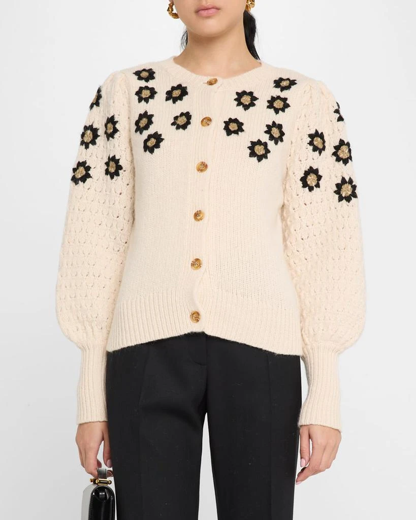 商品Dea Kudibal|Felinedea Floral Embroidered Bishop-Sleeve Cardigan,价格¥3467,第4张图片详细描述