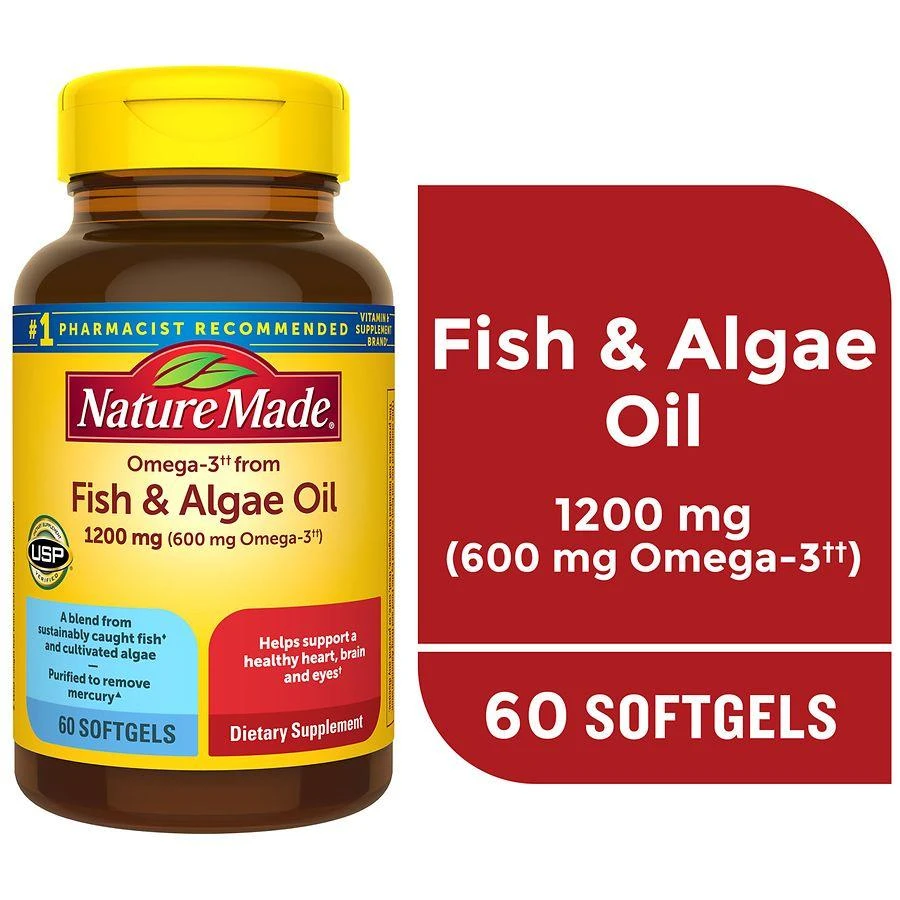Omega-3 Fish Oil & Algae Oil 1200 mg Softgels 商品