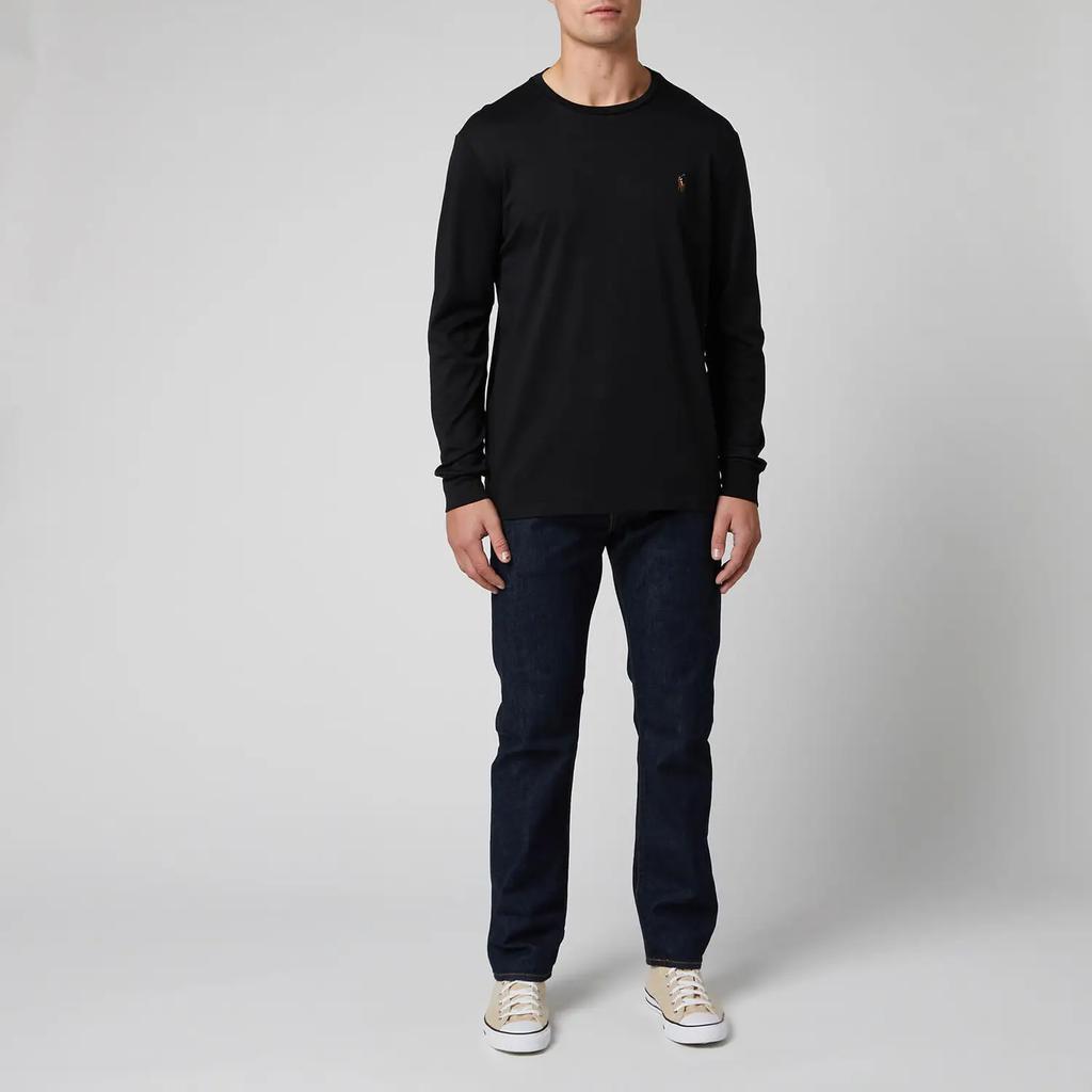 商品Ralph Lauren|Polo Ralph Lauren Men's Custom Slim Fit Long Sleeve T-Shirt - Polo Black,价格¥611,第5张图片详细描述