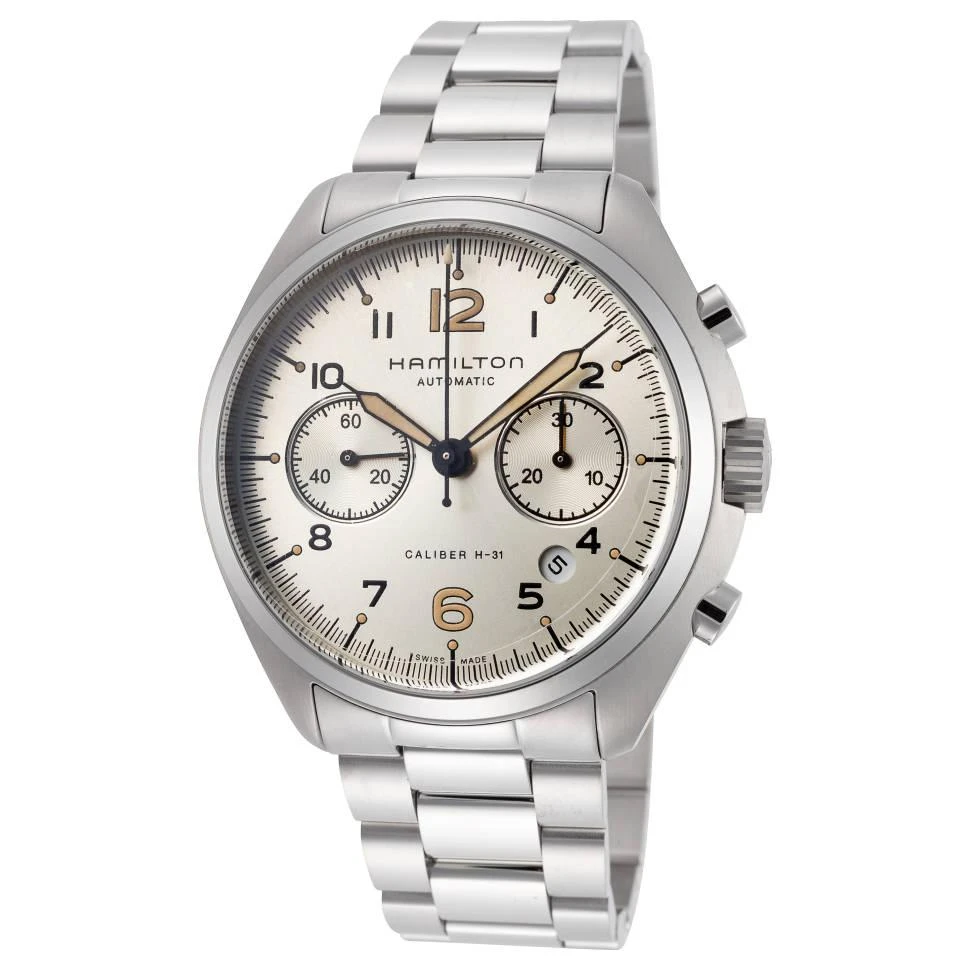 商品Hamilton|Khaki Aviation Pilot Pioneer Auto Chrono 男士手表,价格¥5960,第1张图片