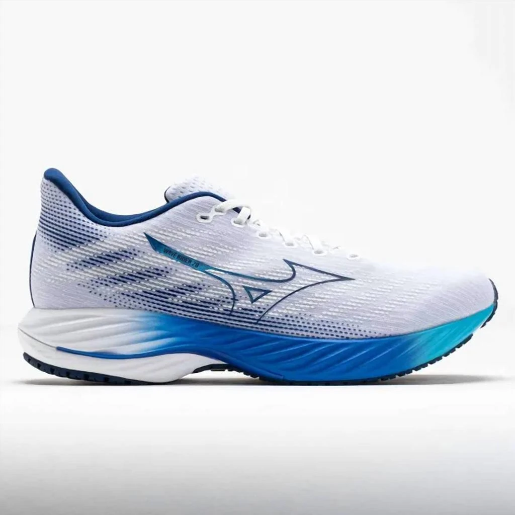 商品Mizuno|Men's Wave Rider 28 Sneakers In White/estate Blue,价格¥917,第1张图片
