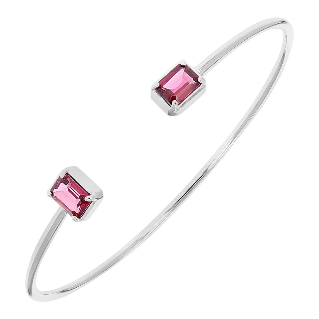 商品Vir Jewels|Garnet Cuff Bangle With Rhodium Plating (1.50 CT),价格¥397,第1张图片