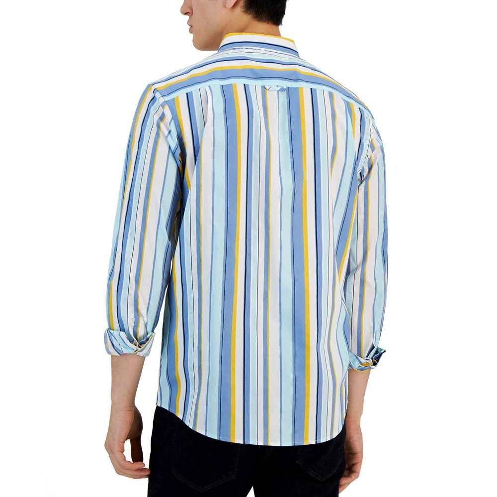 商品Club Room|Men's Benie Vertical Striped Long-Sleeve Button-Down Pocket Shirt, Created for Macy's,价格¥147,第2张图片详细描述