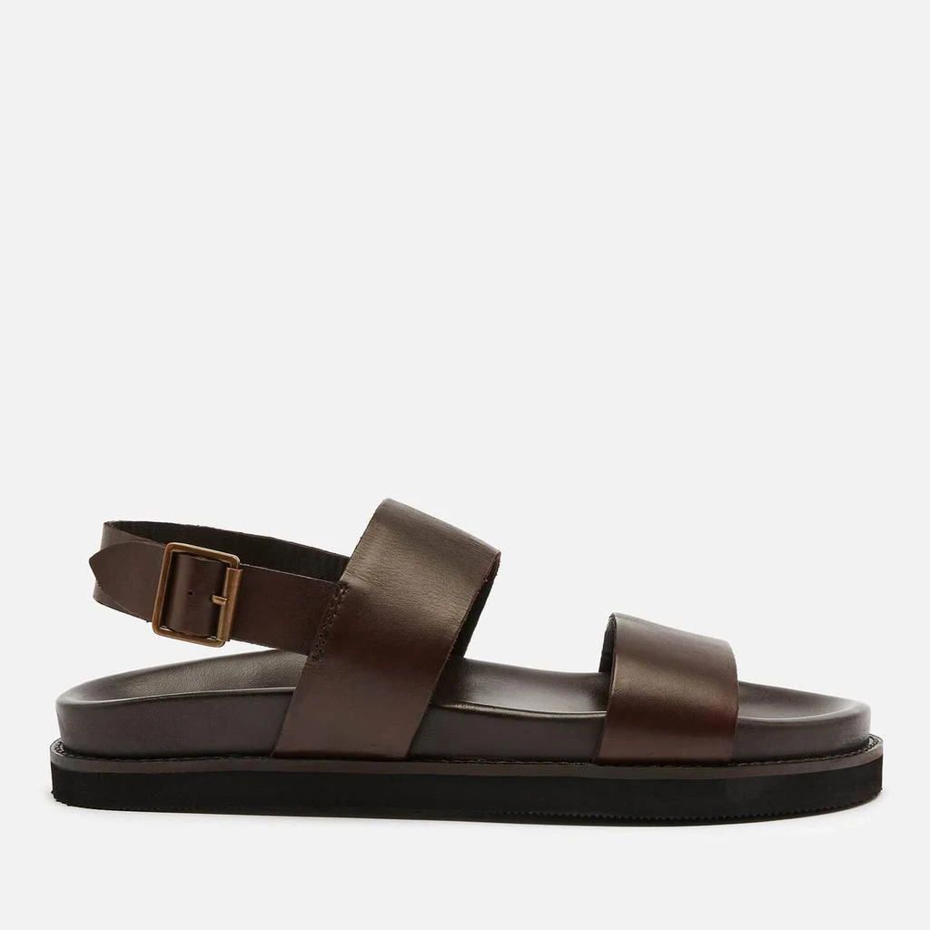 商品Walk London|WALK LONDON MEN'S JACKSON LEATHER DOUBLE STRAP SANDALS - DARK BROWN,价格¥444,第1张图片