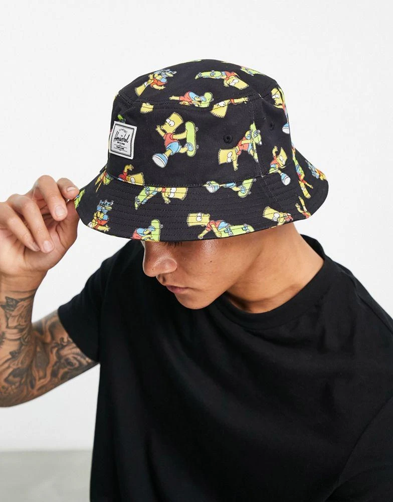 商品Herschel Supply|Herschel Supply Co Bart Simpson bucket hat in black,价格¥288,第1张图片