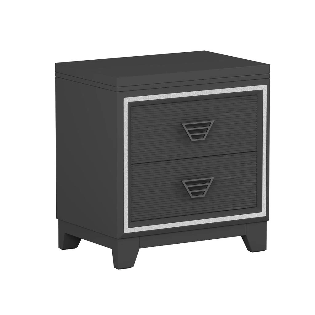 商品Streamdale Furniture|Streamdale Elegant Nightstand with Metal Handle and Sparkling Shiny Decoration,价格¥1696,第4张图片详细描述