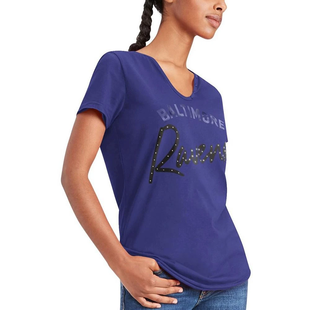 商品Tommy Hilfiger|Women's Purple Baltimore Ravens Riley V-Neck T-shirt,价格¥192,第2张图片详细描述