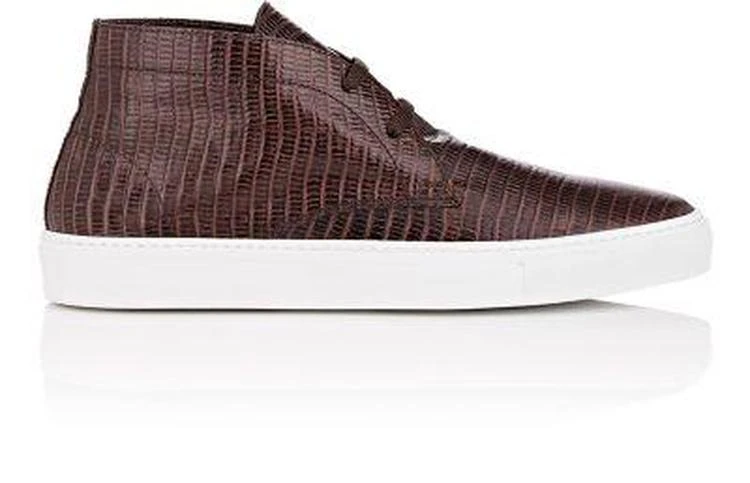 商品Barneys New York|Lizard-Stamped Leather Chukka Sneakers,价格¥952,第1张图片