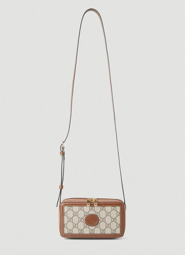 商品Gucci|Interlocking G Supreme Mini Crossbody Box Bag in Beige,价格¥12120,第1张图片