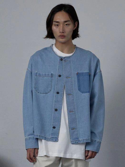 商品OTHERFITS|Cutting Denim Jacket Light Blue,价格¥697,第1张图片