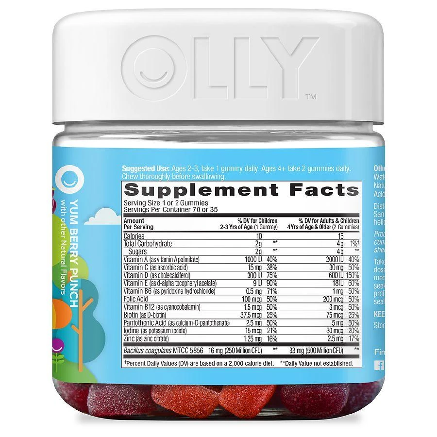商品OLLY|Olly 儿童维生素&益生菌 水果软糖 70粒,价格¥119,第4张图片详细描述