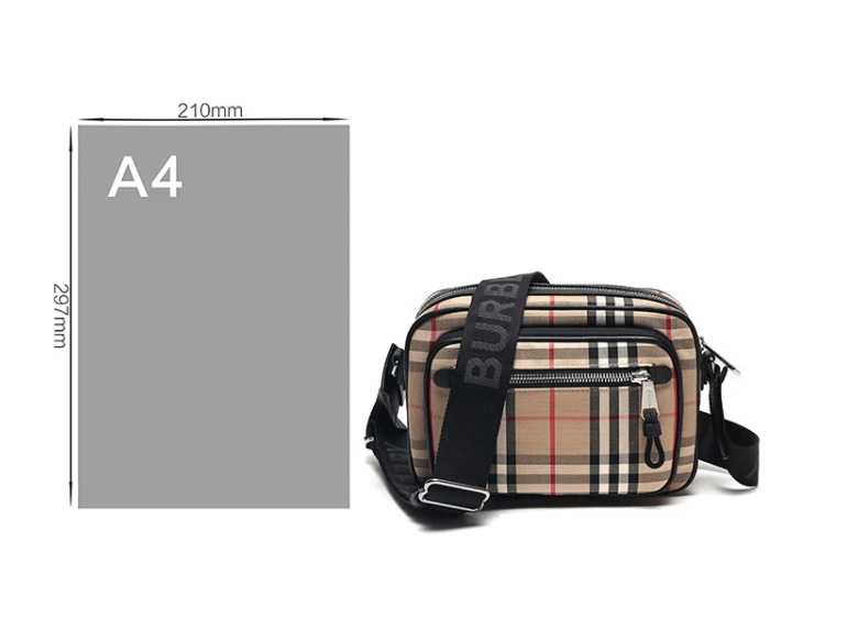 BURBERRY 巴宝莉/博柏利 男款Vintage格纹织物单肩斜挎包 8010152 典藏米色 商品