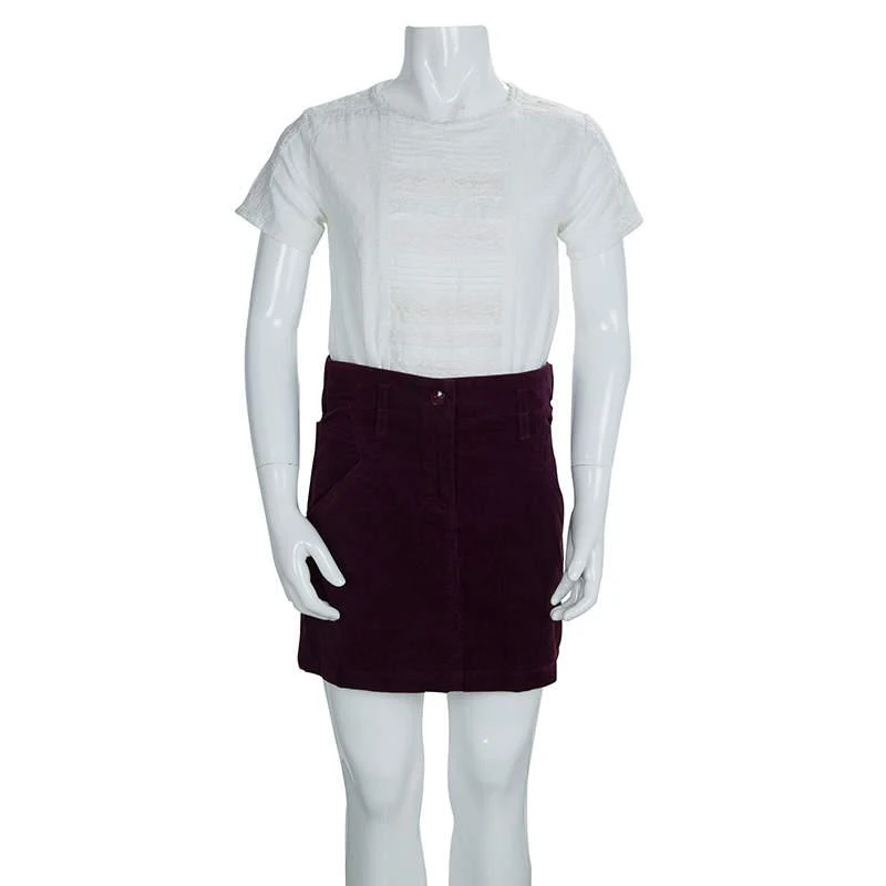 商品[二手商品] Dior|Dior Burgundy Corduroy Mini Skirt 8 Yrs,价格¥763,第2张图片详细描述