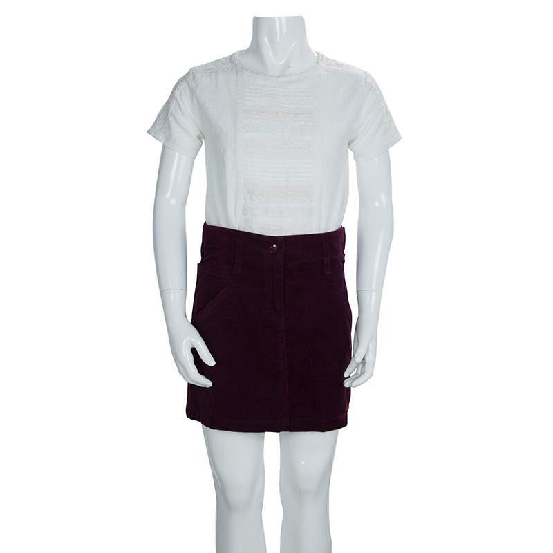 商品[二手商品] Dior|Dior Burgundy Corduroy Mini Skirt 8 Yrs,价格¥710,第4张图片详细描述