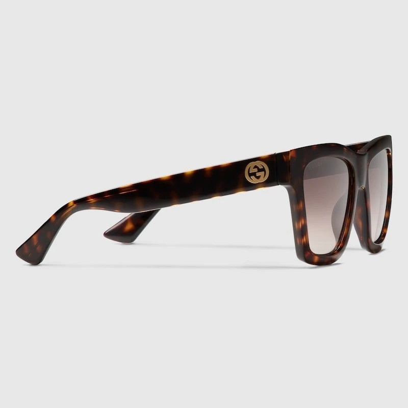 商品Gucci|【预售3-5天】Gucci古驰女士玳瑁色猫眼太阳镜墨镜,价格¥1661,第4张图片详细描述