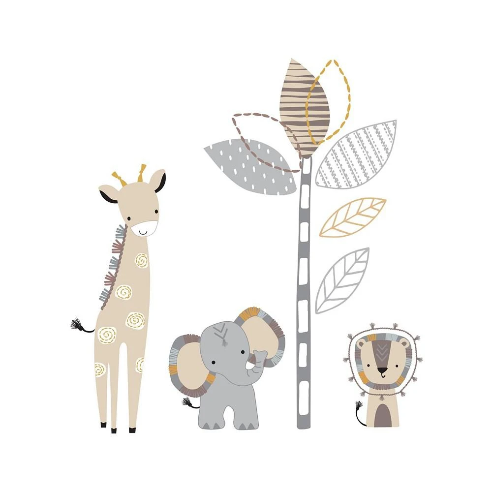 商品Lambs & Ivy|Lambs  Ivy Jungle Safari Gray/Tan Elephant/Giraffe Nursery Wall Decals/Stickers,价格¥142,第1张图片