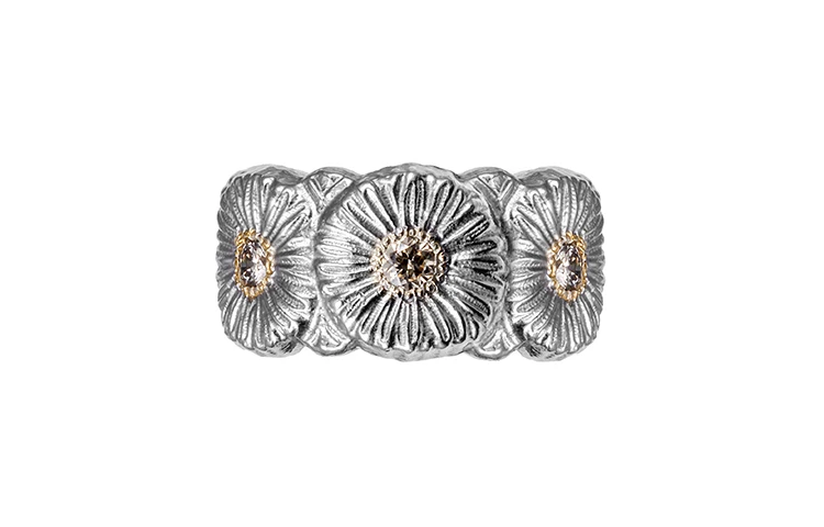 商品[国内直发] Buccellati|布契拉提 BLOSSOMS系列 雏菊 纯银彩钻 戒指 男女同款情侣款 银色,价格¥5734,第2张图片详细描述