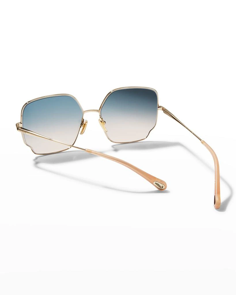 Oversized Geo Rectangle Metal Sunglasses 商品