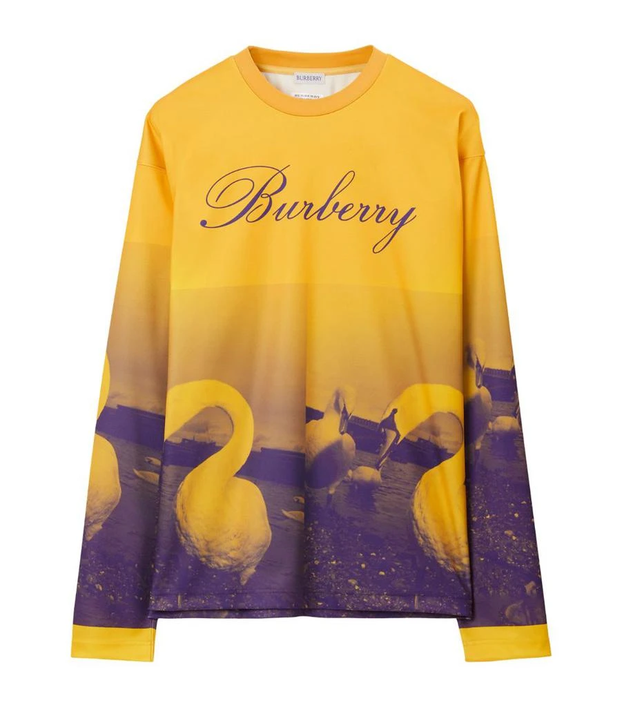 商品Burberry|Swan Print Long-Sleeve T-Shirt,价格¥5670,第1张图片