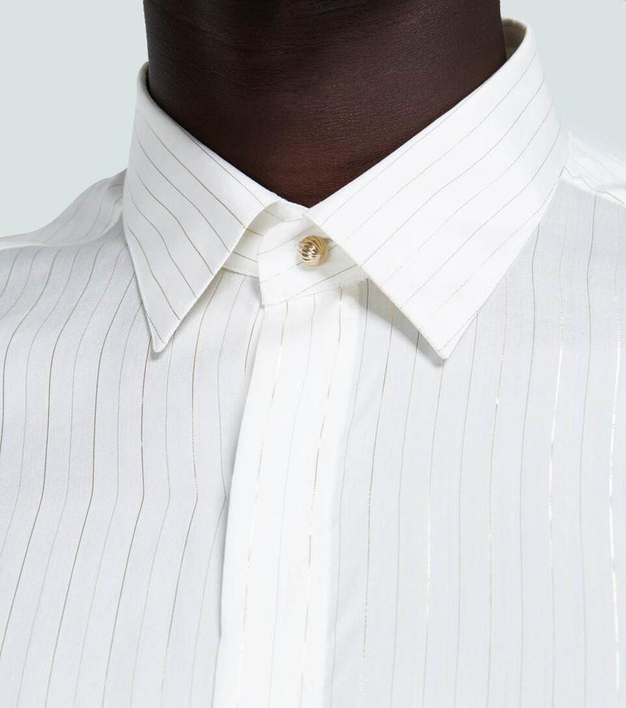 细条纹真丝长袖衬衫商品第5张图片规格展示