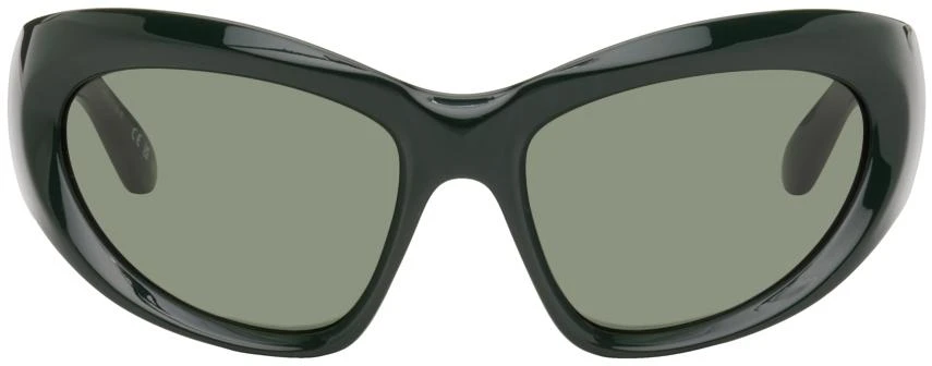 商品Balenciaga|Green Wrap D-Frame Sunglasses,价格¥1619,第1张图片