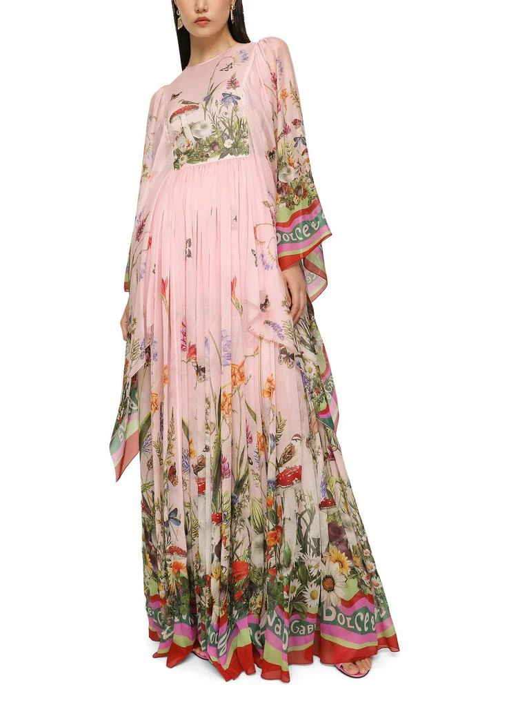 商品Dolce & Gabbana|长款兔子印花雪纺连衣裙,价格¥31080,第4张图片详细描述