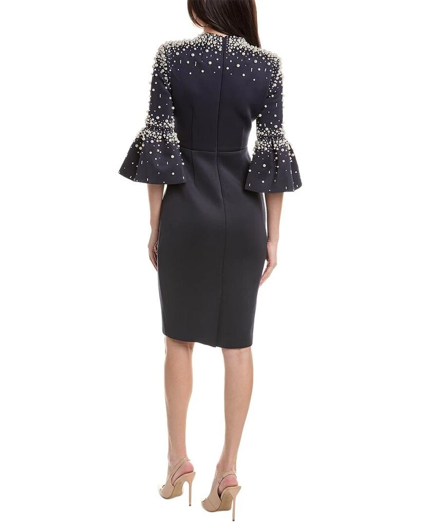 商品Badgley Mischka|Badgley Mischka Flounce Sleeve Pearl Sheath Dress,价格¥1772,第2张图片详细描述